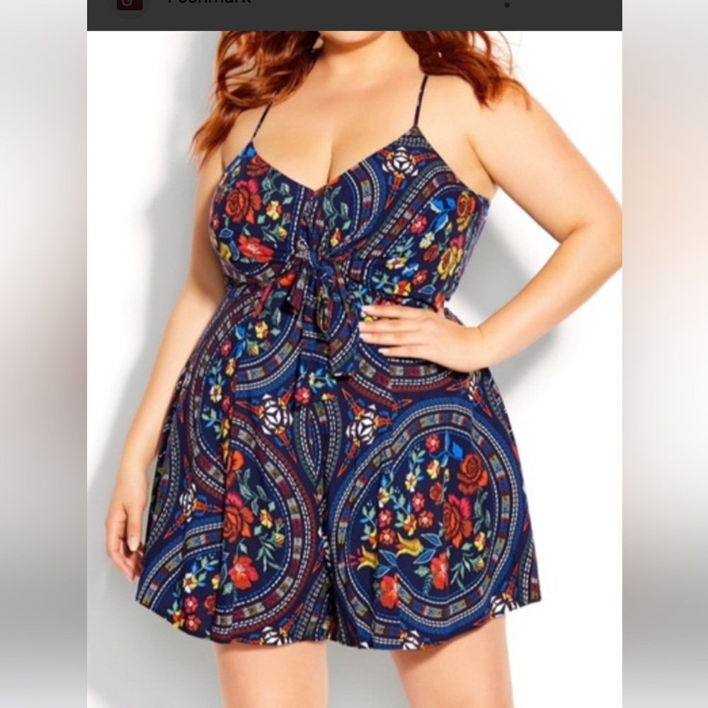 Nwt 16w/s city chic play suit romper